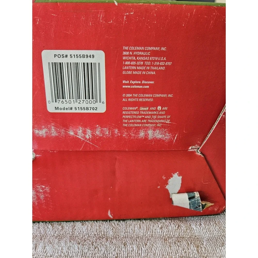 Coleman Lantern Deluxe 2 Mantle 2004 8hr Runtime With Base In Box
